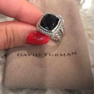David Yurman Albion black onyx ring with diamonds.
